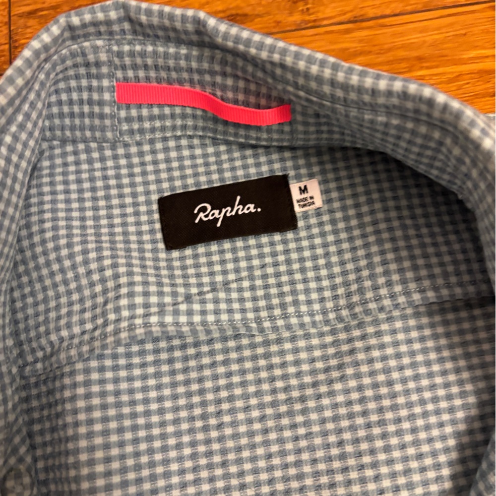 Rapha blue Gray Checkered performance Button Down… - image 4